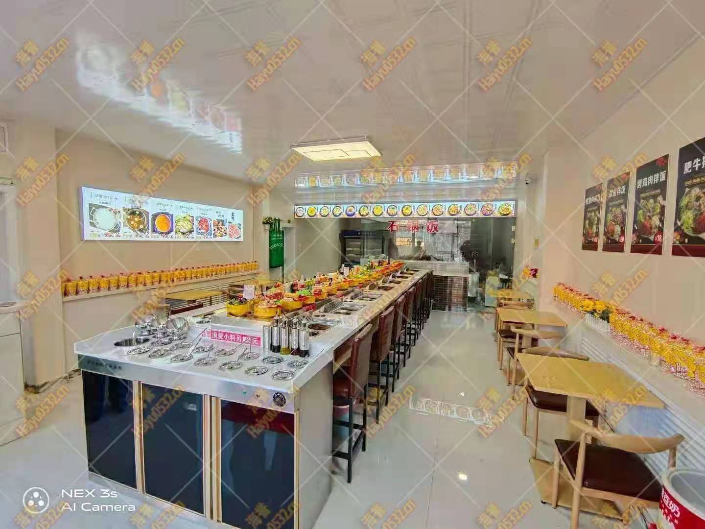 直線無煙涮烤旋轉小火鍋設備完工