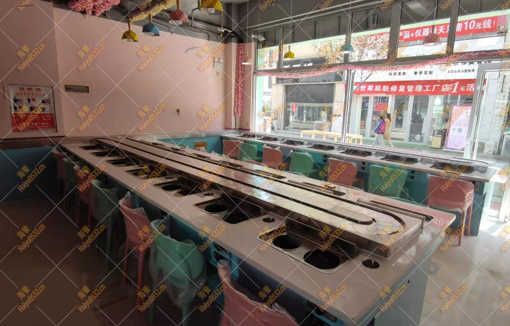 濰坊無煙涮烤旋轉小火鍋設備