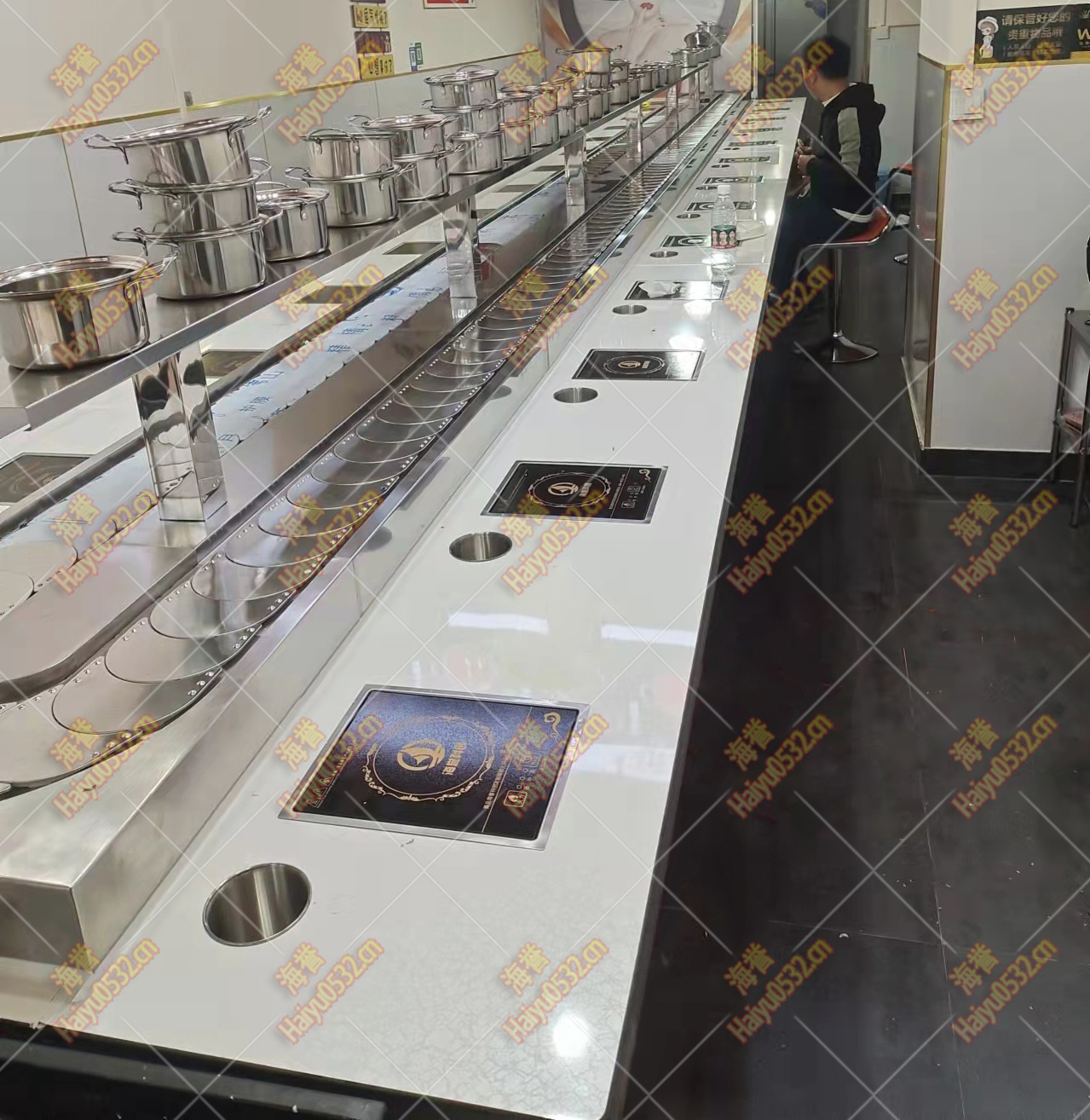 帶中島回轉小火鍋設備完成