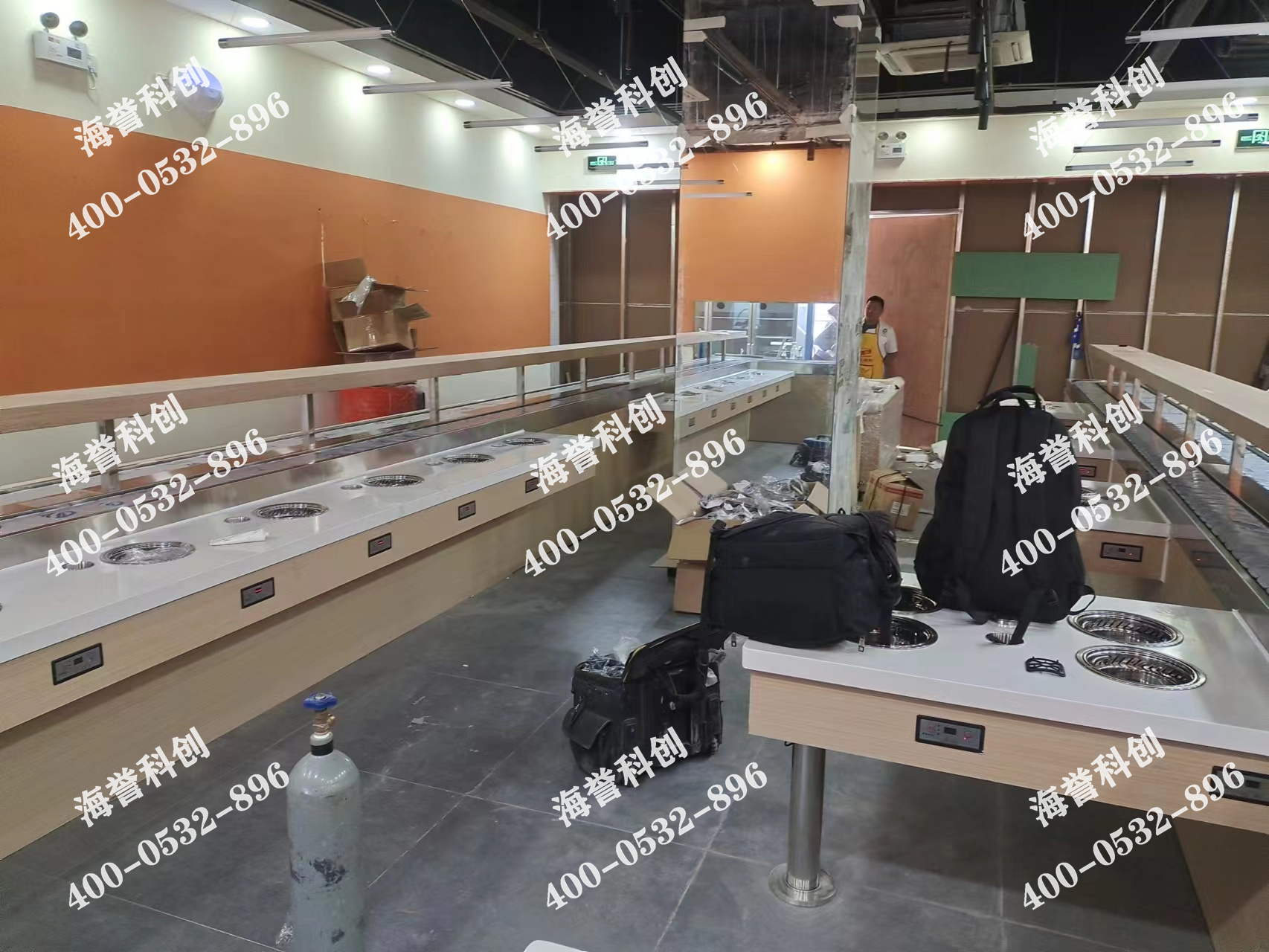 海譽科創(chuàng)陜西咸陽單涮無煙小火鍋設備安裝完成