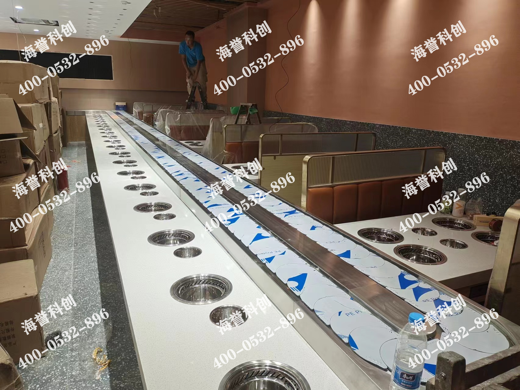 海譽科創(chuàng)江蘇鹽城單涮無煙小火鍋設備安裝完成