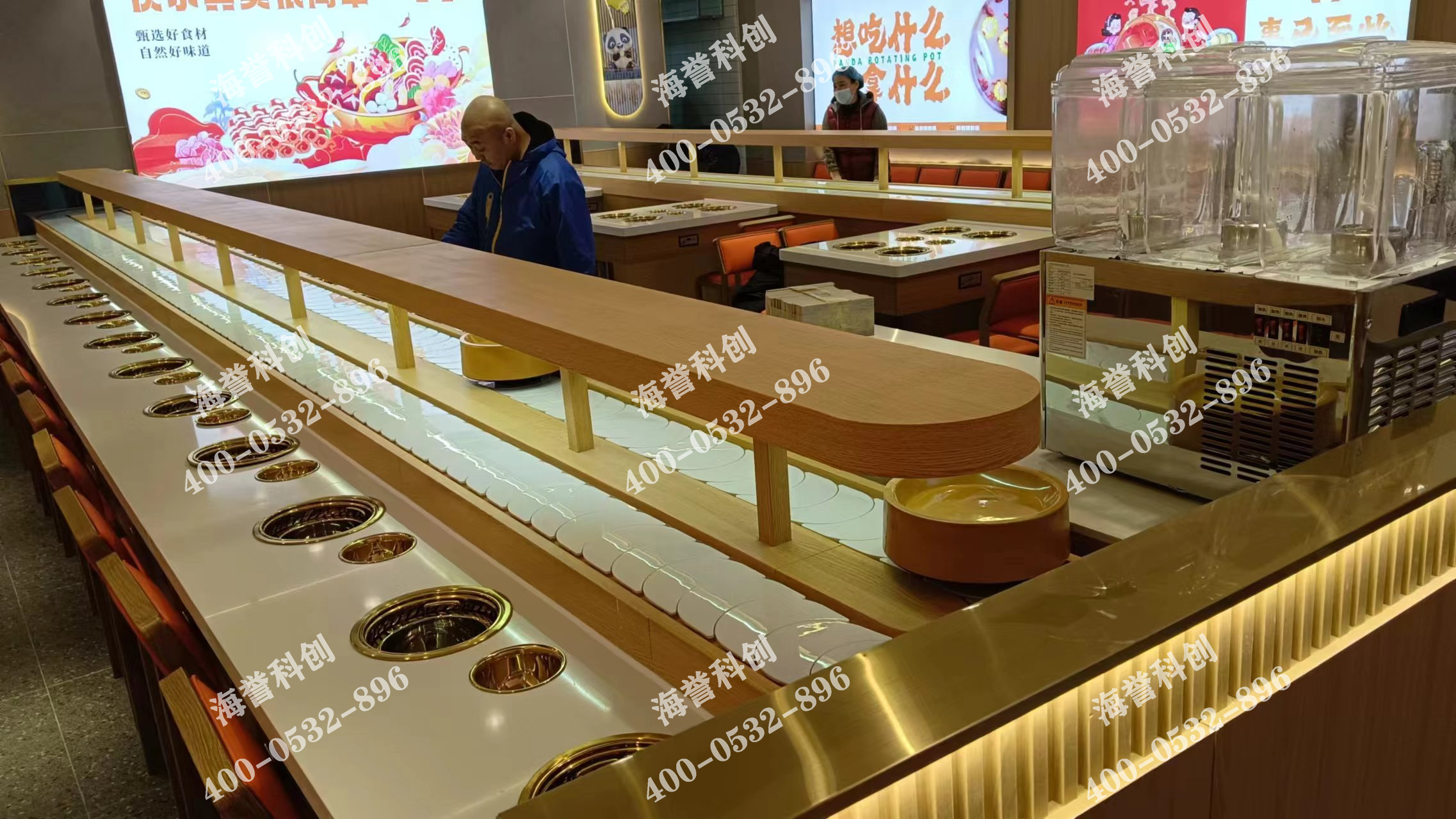 海譽科創(chuàng)山東泰安單涮無煙小火鍋設(shè)備安裝完成