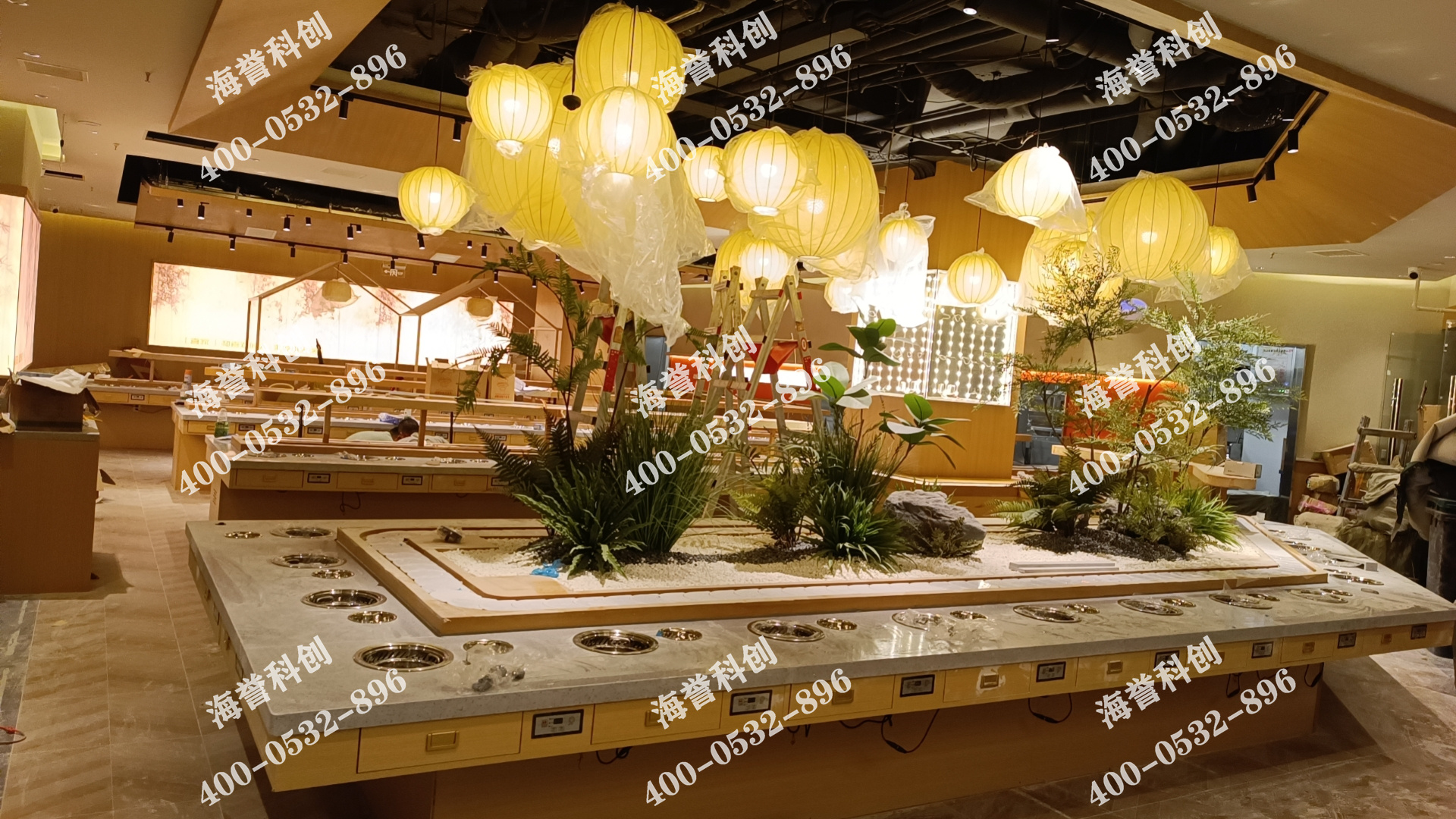 海譽(yù)科創(chuàng)山東單涮無(wú)煙小火鍋設(shè)備安裝完成