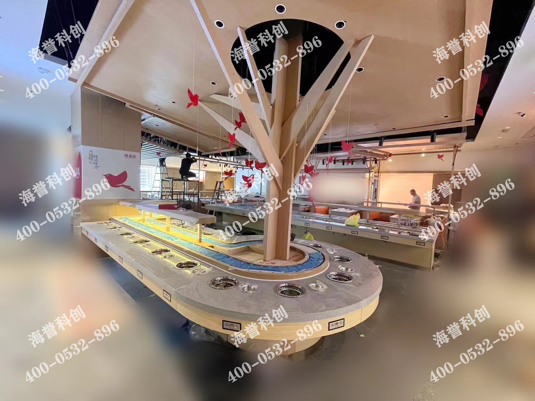 海譽(yù)科創(chuàng)合作伙伴單涮無煙小火鍋設(shè)備安裝完成