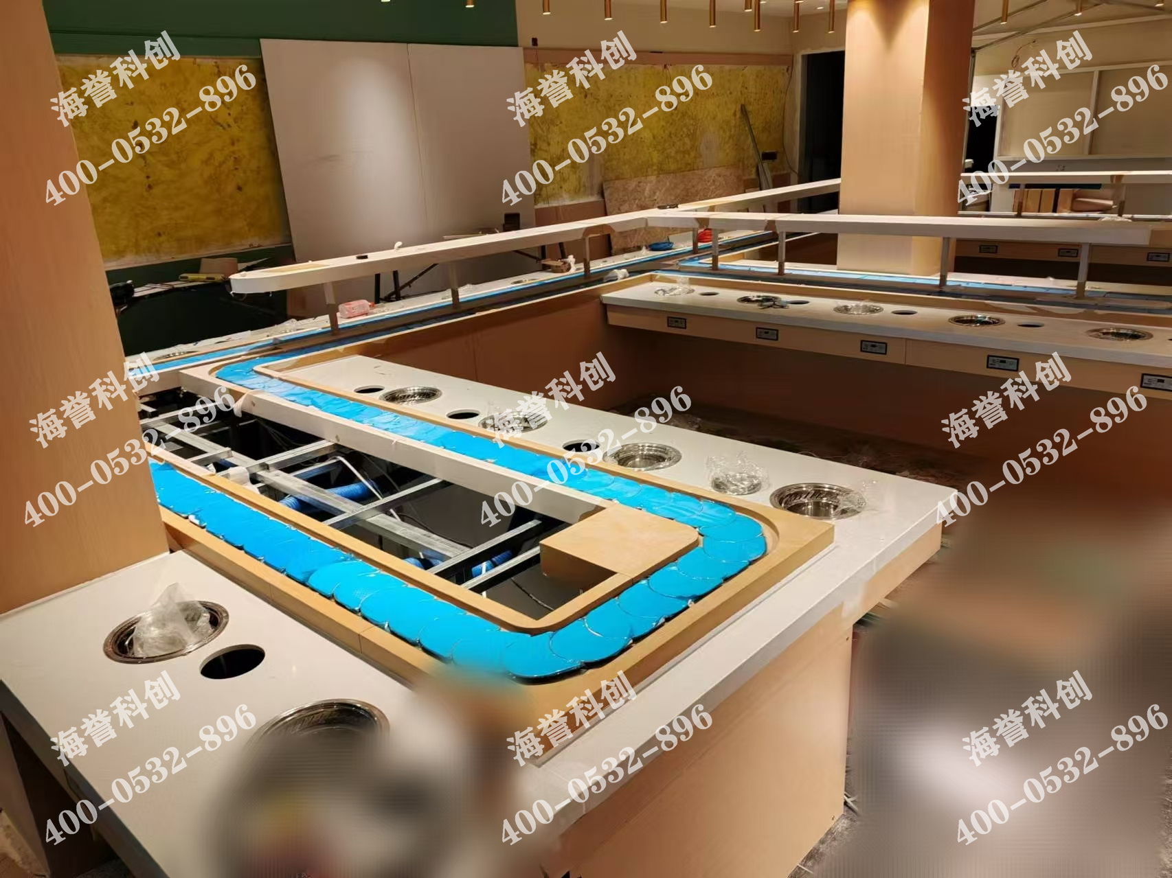海譽科創(chuàng)安徽單涮無煙小火鍋設備安裝完成