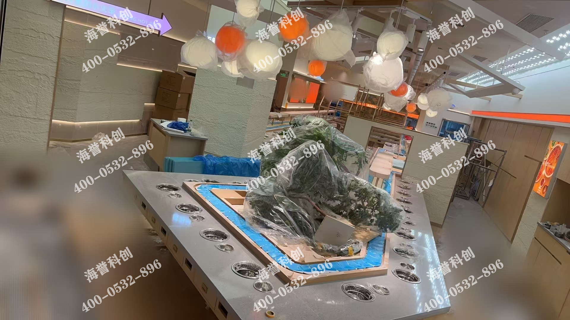 海譽科創(chuàng)合作伙伴單涮無煙小火鍋設(shè)備安裝完成