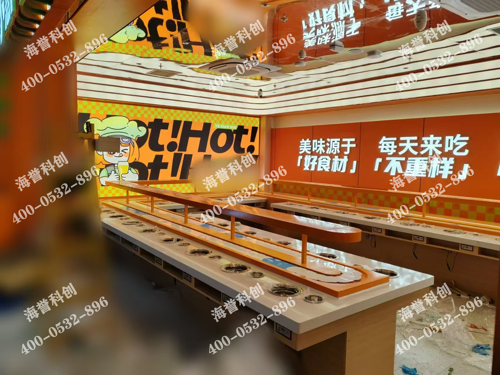 海譽科創(chuàng)合作伙伴單涮無煙小火鍋設(shè)備安裝完成